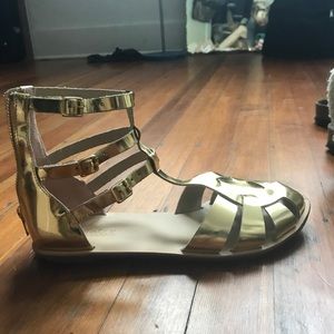 Loeffler Randall Gold sandals , never been worn!